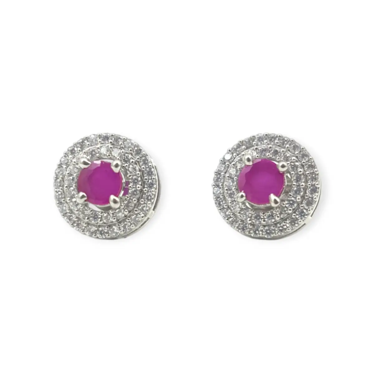 925 Sterling Silver Tops with Beautiful Zerkons and Pink Stones for Ladies